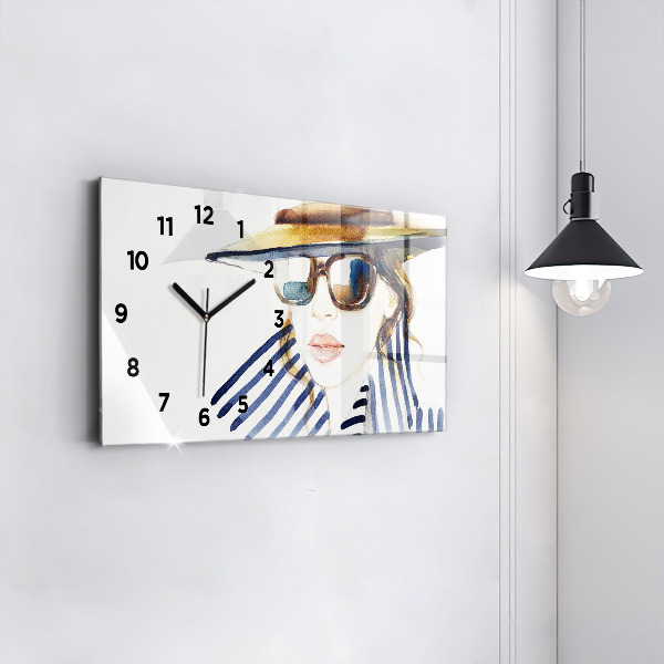 Glass wall clock rectangular Last Days of Vacation Fashion