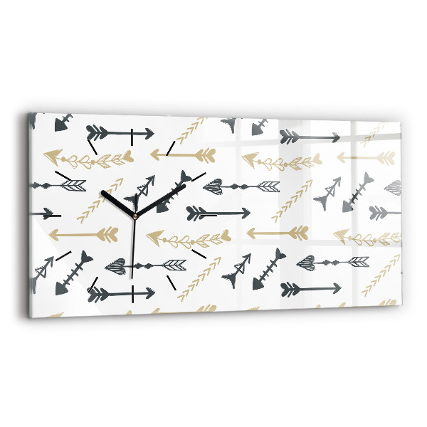 Glass wall clock rectangular Geometric hipster pattern