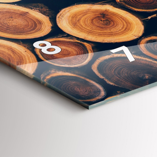 Glass wall clock rectangular Wood