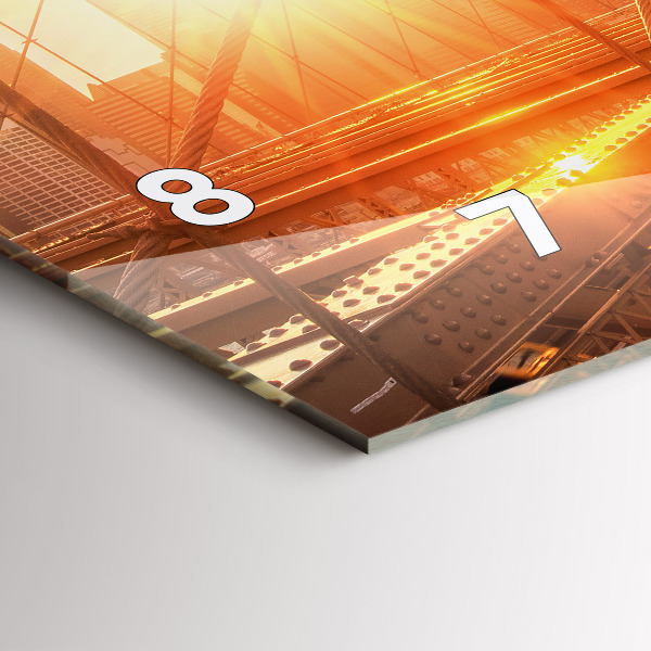 Glass wall clock rectangular Brooklyn Bridge NYC