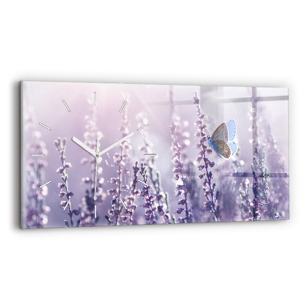 Glass wall clock rectangular Abstraction