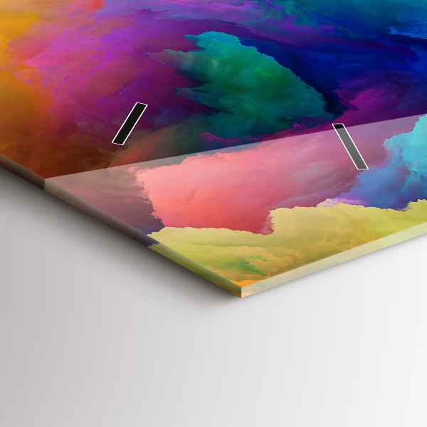 Glass wall clock rectangular Fractal Texture