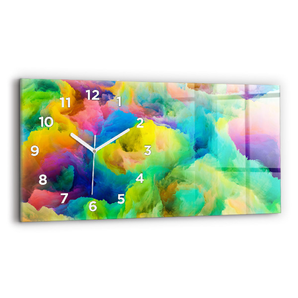 Glass wall clock rectangular Fractal Texture