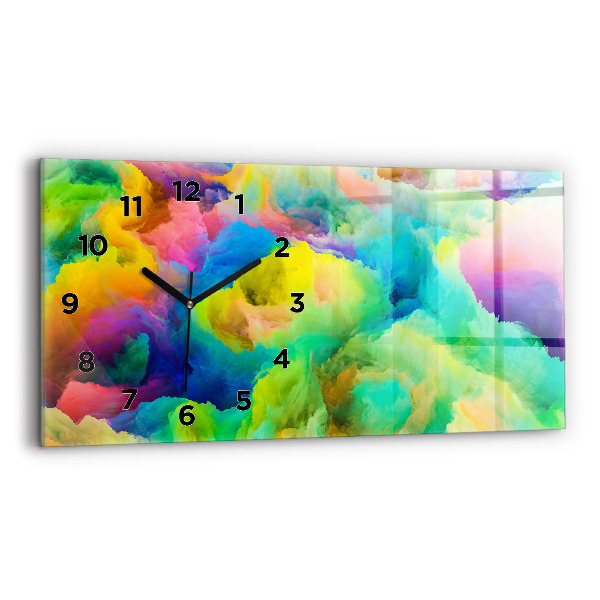 Glass wall clock rectangular Fractal Texture