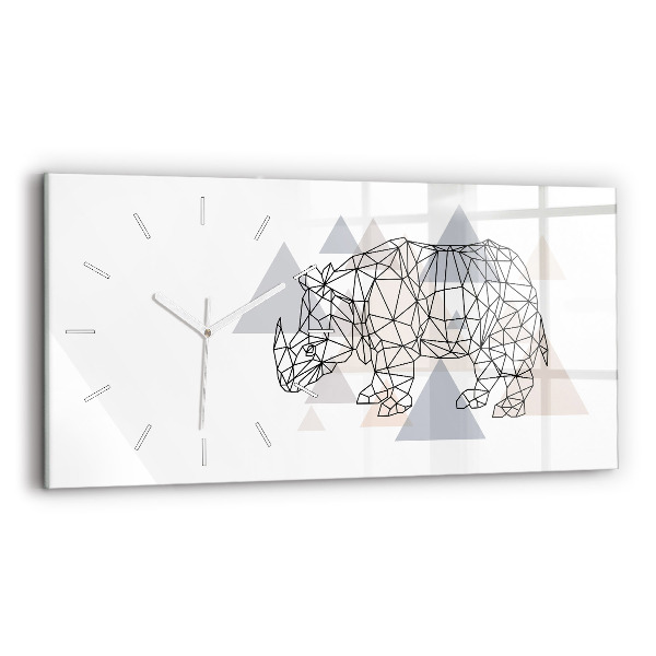 Glass wall clock rectangular Geometric Pattern