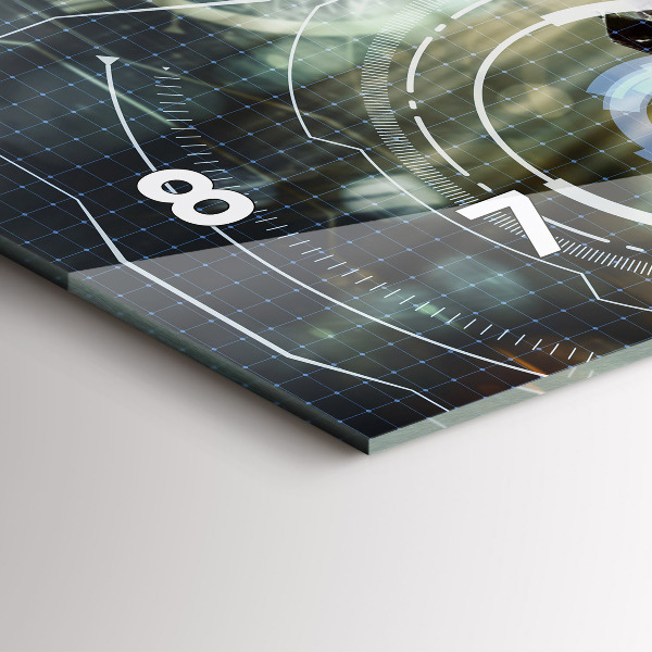 Glass wall clock rectangular Soldier with a gun