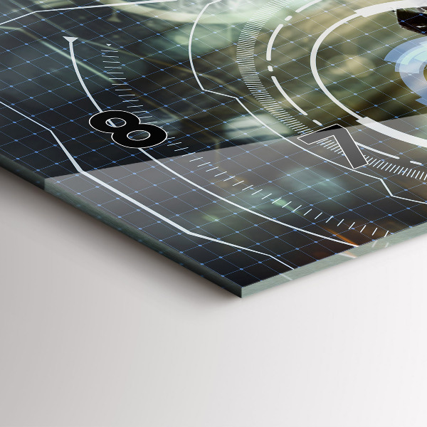 Glass wall clock rectangular Soldier with a gun