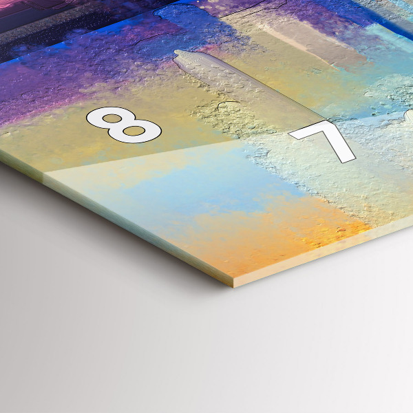 Glass wall clock rectangular Seascape
