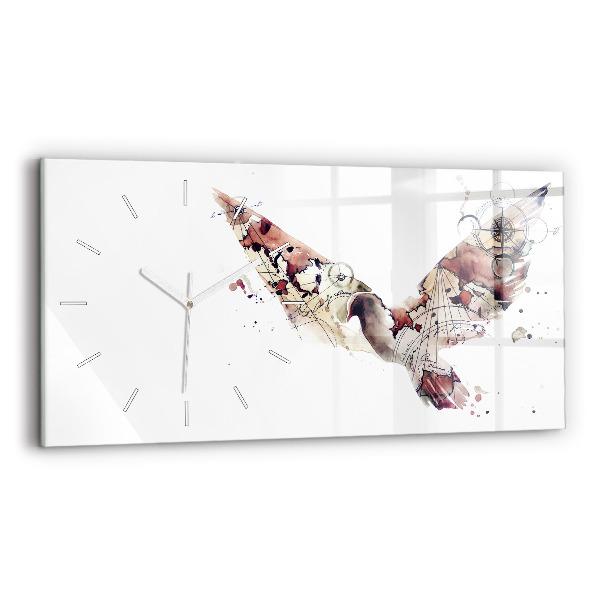 Glass wall clock rectangular Abstract view