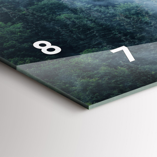 Glass wall clock rectangular Misty Mountain Landscape