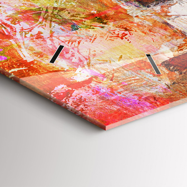 Glass wall clock rectangular Abstract composition