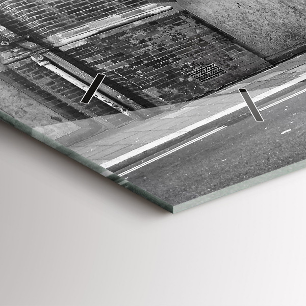 Glass wall clock rectangular Red double-decker bus