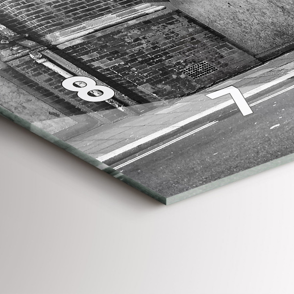 Glass wall clock rectangular Red double-decker bus