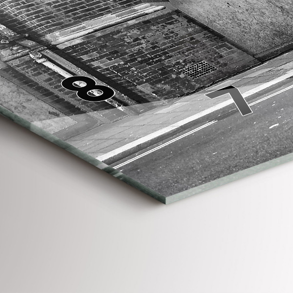 Glass wall clock rectangular Red double-decker bus