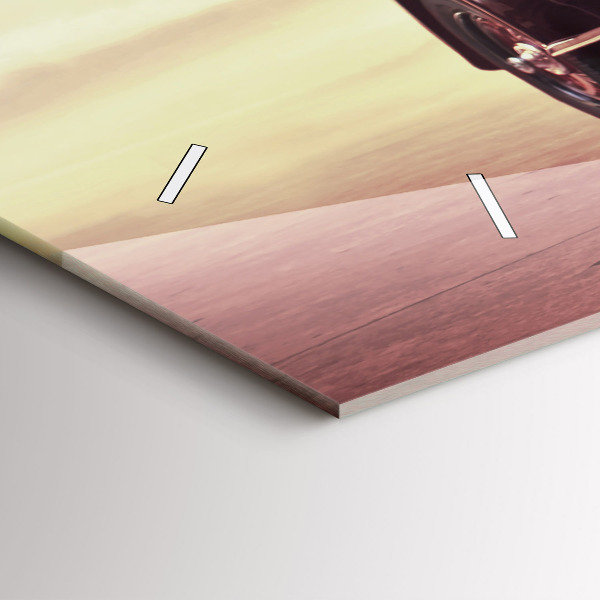 Glass wall clock rectangular Vintage car