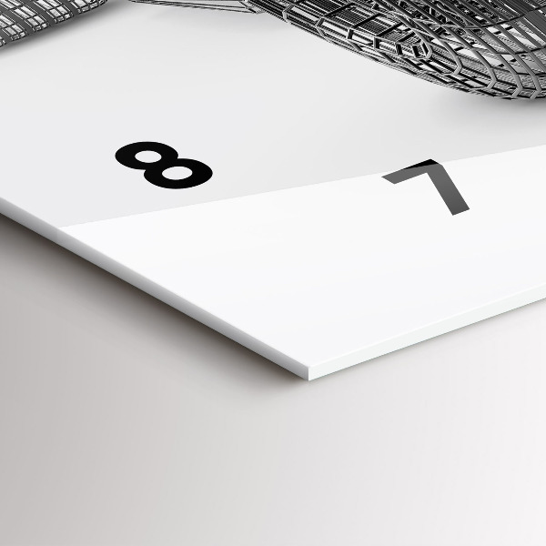 Glass wall clock rectangular F1 car design