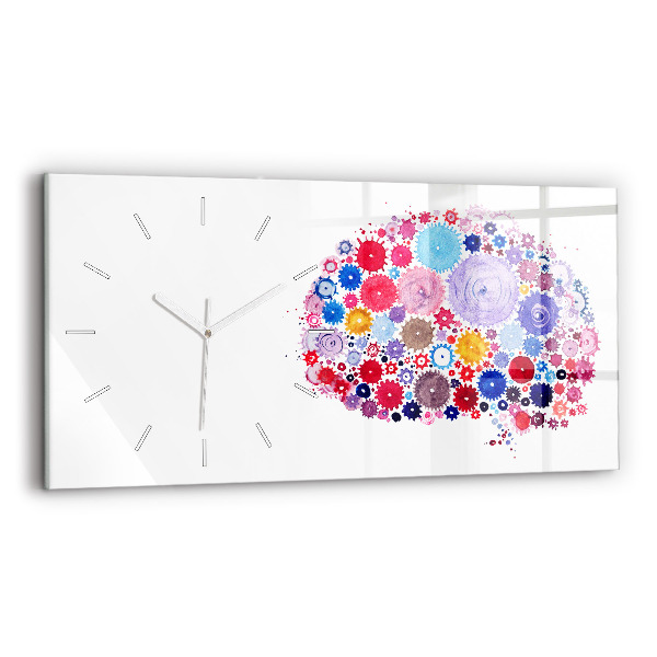 Glass wall clock rectangular Colorful Abstract Illustration