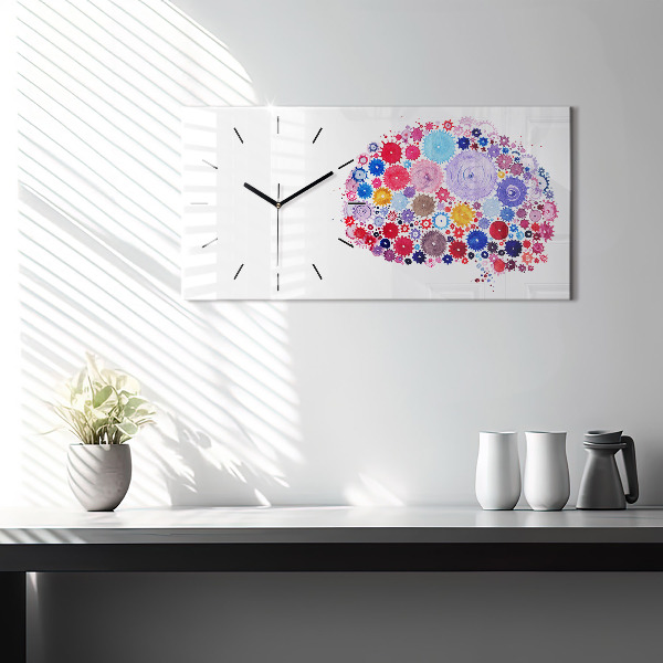Glass wall clock rectangular Colorful Abstract Illustration