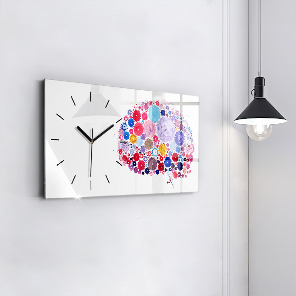 Glass wall clock rectangular Colorful Abstract Illustration