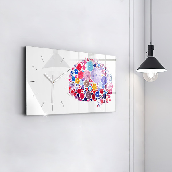 Glass wall clock rectangular Colorful Abstract Illustration