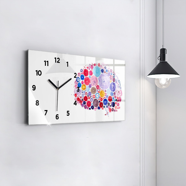 Glass wall clock rectangular Colorful Abstract Illustration