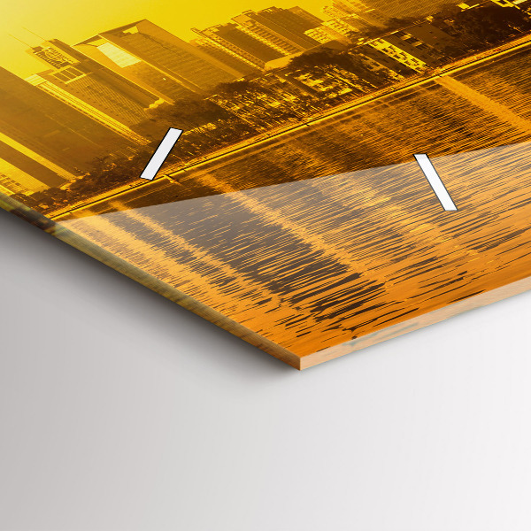 Glass wall clock rectangular Zhujiang River China