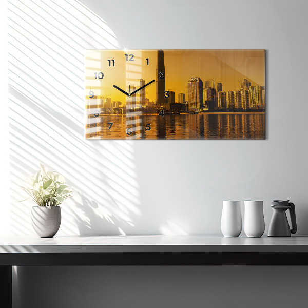 Glass wall clock rectangular Zhujiang River China