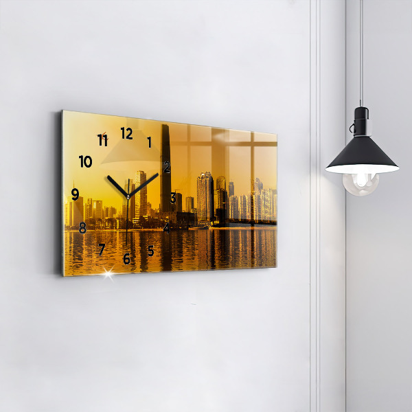 Glass wall clock rectangular Zhujiang River China