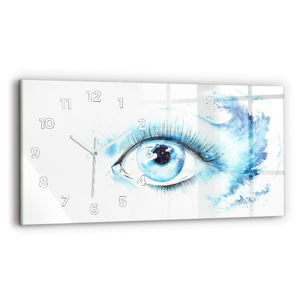Glass wall clock rectangular Sea Eye