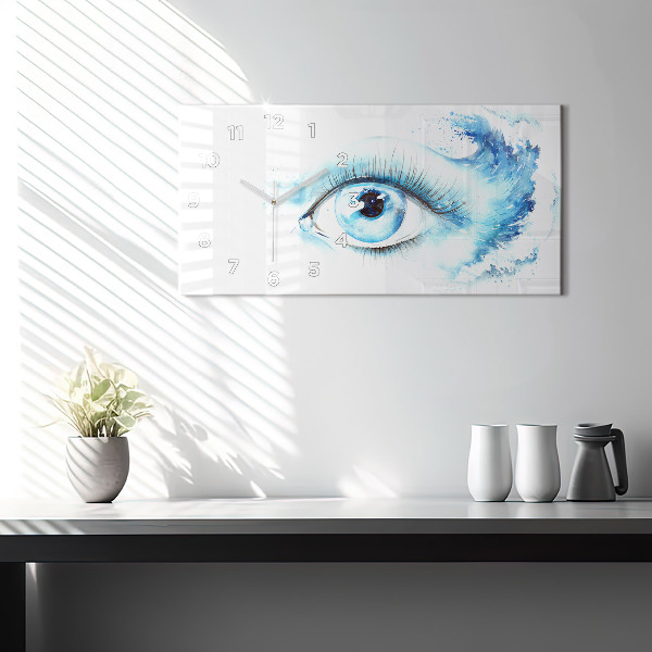 Glass wall clock rectangular Sea Eye