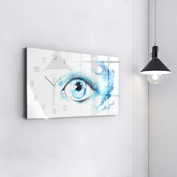 Glass wall clock rectangular Sea Eye