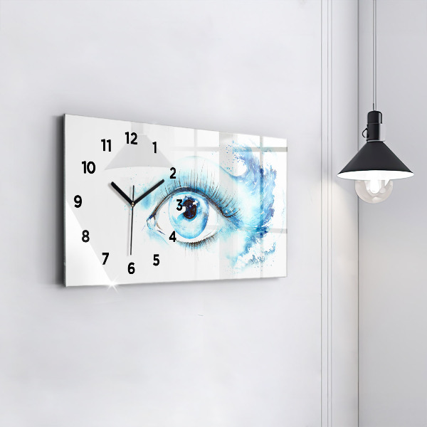 Glass wall clock rectangular Sea Eye