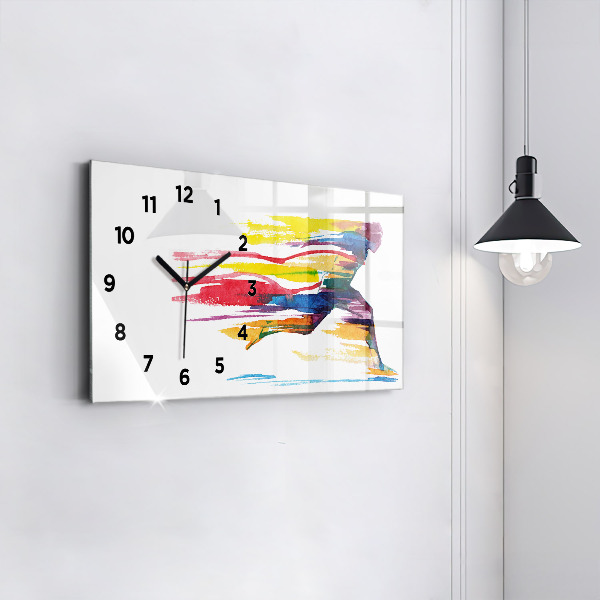 Glass wall clock rectangular Runner illustration