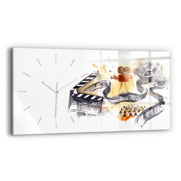 Glass wall clock rectangular Cinematography camera