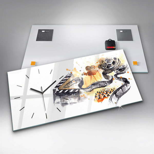 Glass wall clock rectangular Cinematography camera