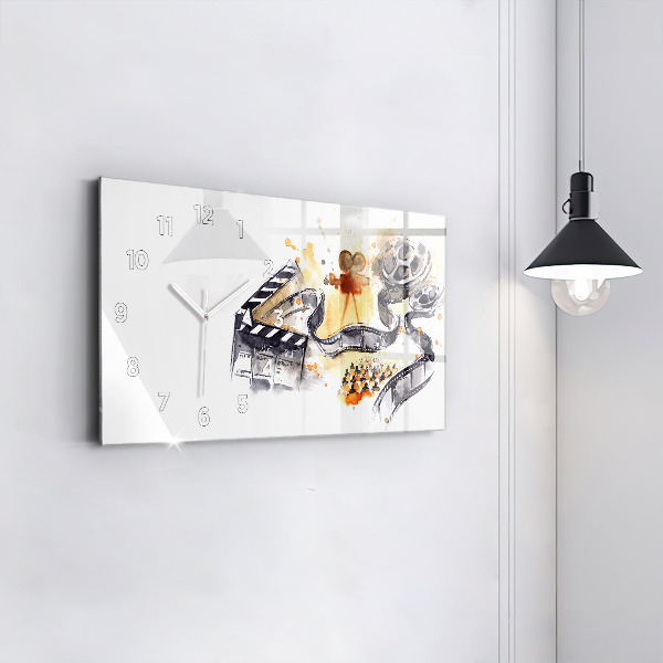 Glass wall clock rectangular Cinematography camera