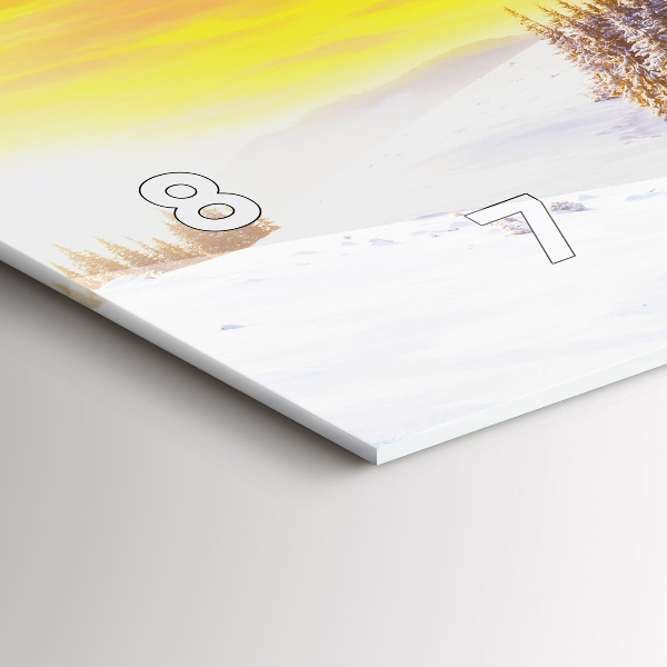 Glass wall clock rectangular Winter Mountain Landscape