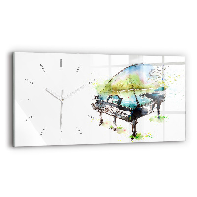 Glass wall clock rectangular Illustration 4 Seasons