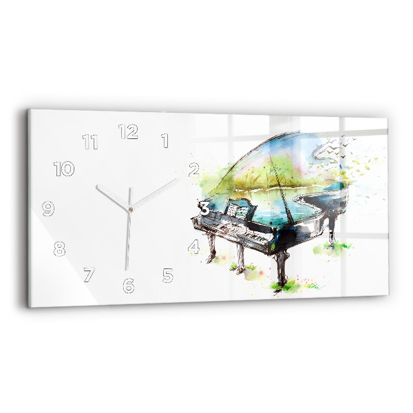 Glass wall clock rectangular Illustration 4 Seasons