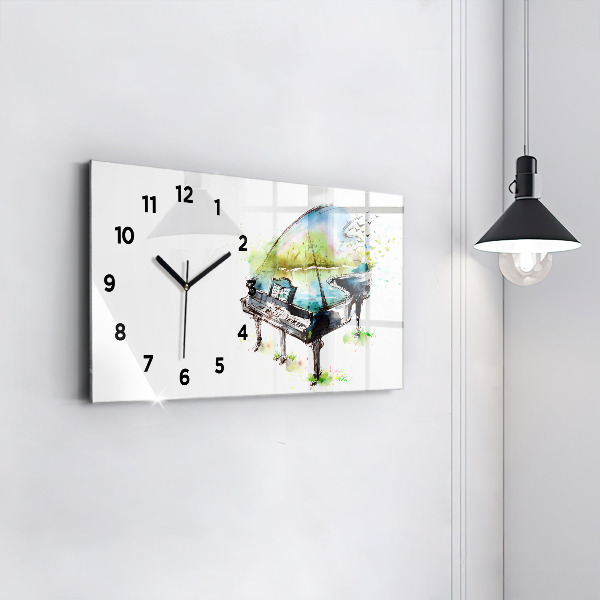 Glass wall clock rectangular Illustration 4 Seasons