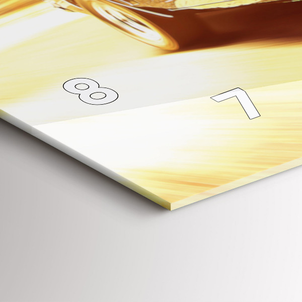 Glass wall clock rectangular Classic old car