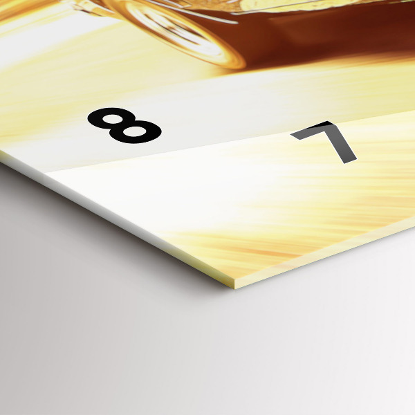 Glass wall clock rectangular Classic old car