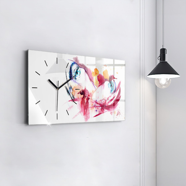 Glass wall clock rectangular Romantic couple