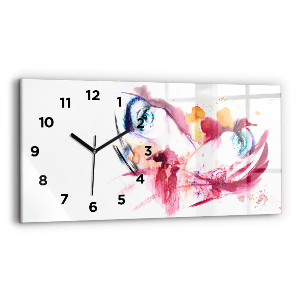 Glass wall clock rectangular Romantic couple