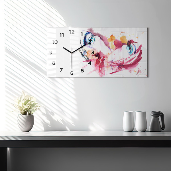 Glass wall clock rectangular Romantic couple