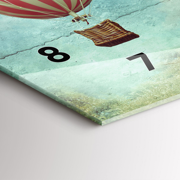 Glass wall clock rectangular Balloons