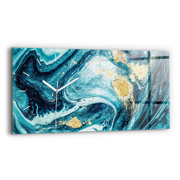 Glass wall clock rectangular Abstract Marble