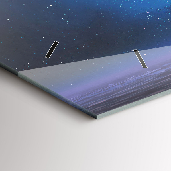 Glass wall clock rectangular Fantasy Sailing Ship