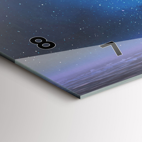 Glass wall clock rectangular Fantasy Sailing Ship