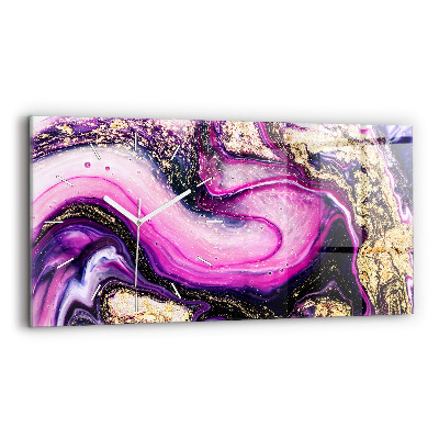 Glass wall clock rectangular Abstract Marble
